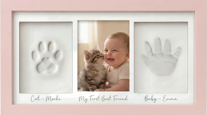 Baby Handprint and Cat Paw Print Frame