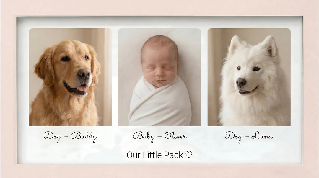 Baby & Dog Memory Picture Frame