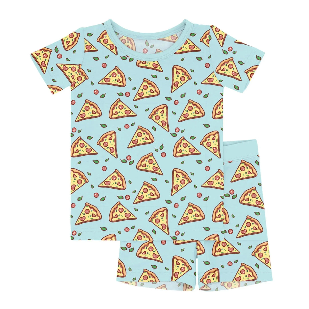 Pizza Doodle Two-Piece Short Sleeve Shorts Pajama Set , Pizza Doodle Two-Piece Short Sleeve Shorts Pajama Set - 12-18M