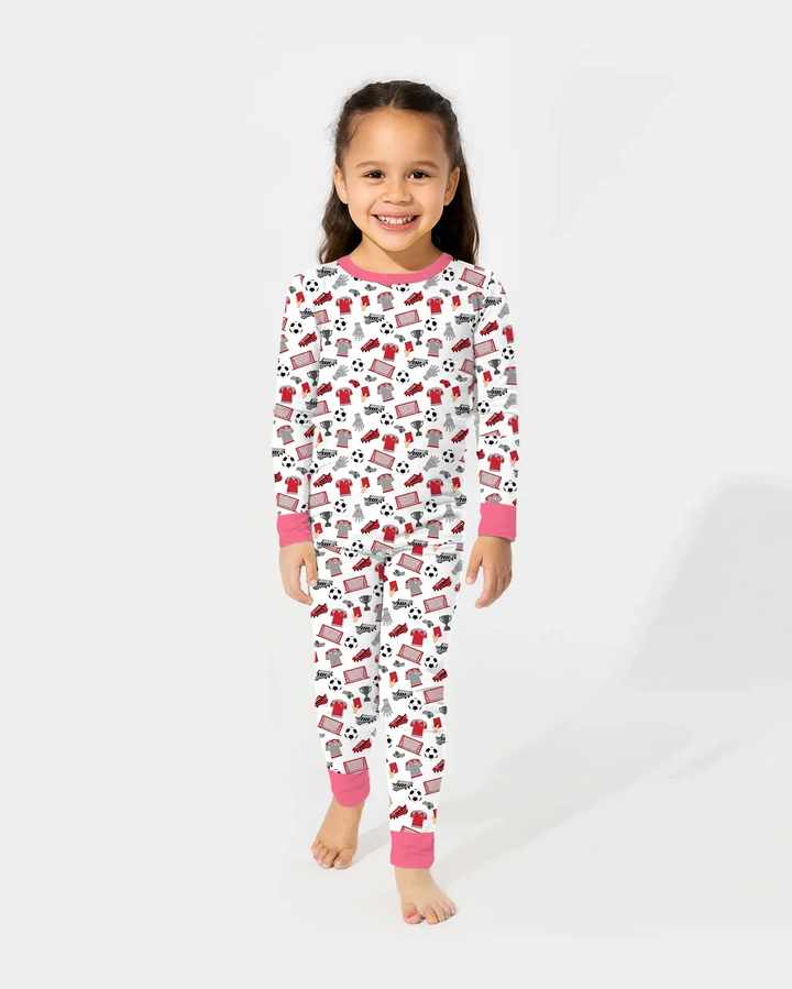 Soccer Gear Bamboo Two Piece Long Sleeve Pajama Set
