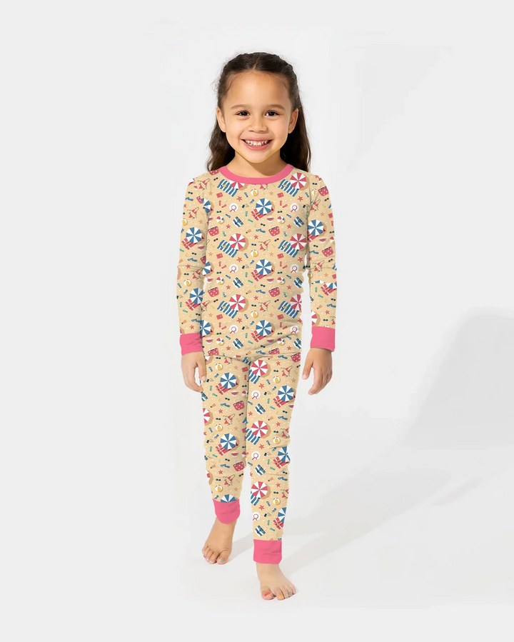 Sunny Beach Day Essentials Bamboo Two Piece Long Sleeve Pajama Set