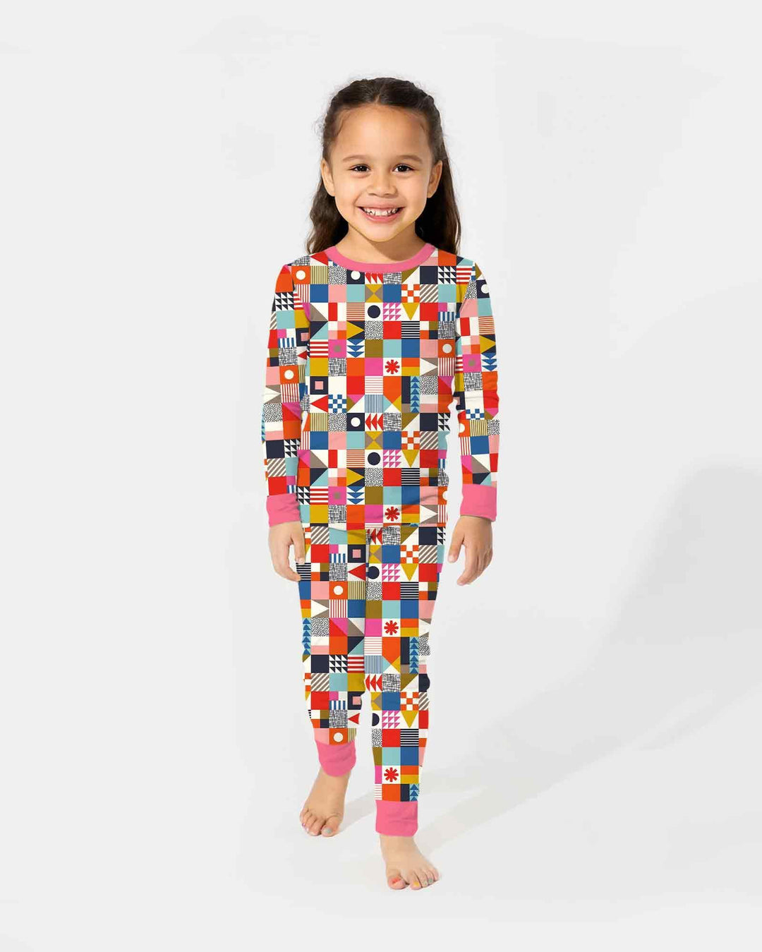 Playful Shapes Bamboo Two Piece Long Sleeve Pajama Set