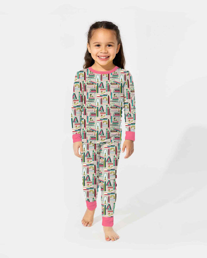 Bookworm Adventures Bamboo Two Piece Long Sleeve Pajama Set
