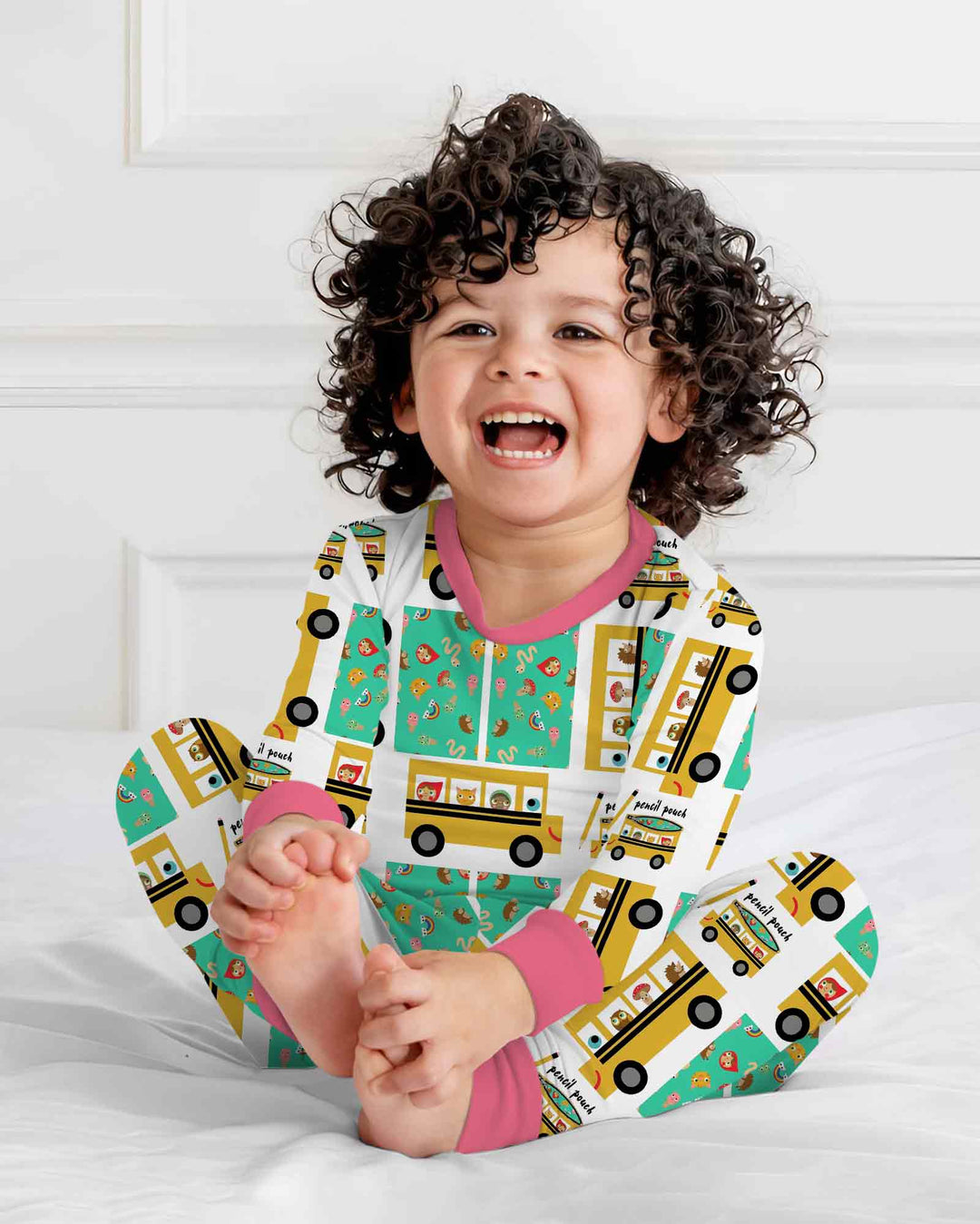 School Bus Adventures Bamboo Two Piece Long Sleeve Pajama Set