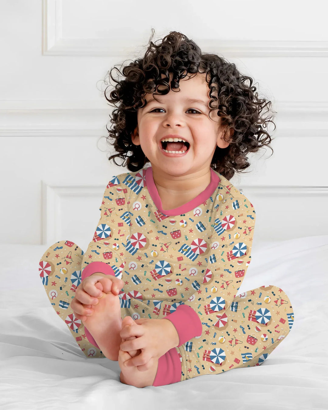 Sunny Beach Day Essentials Bamboo Two Piece Long Sleeve Pajama Set