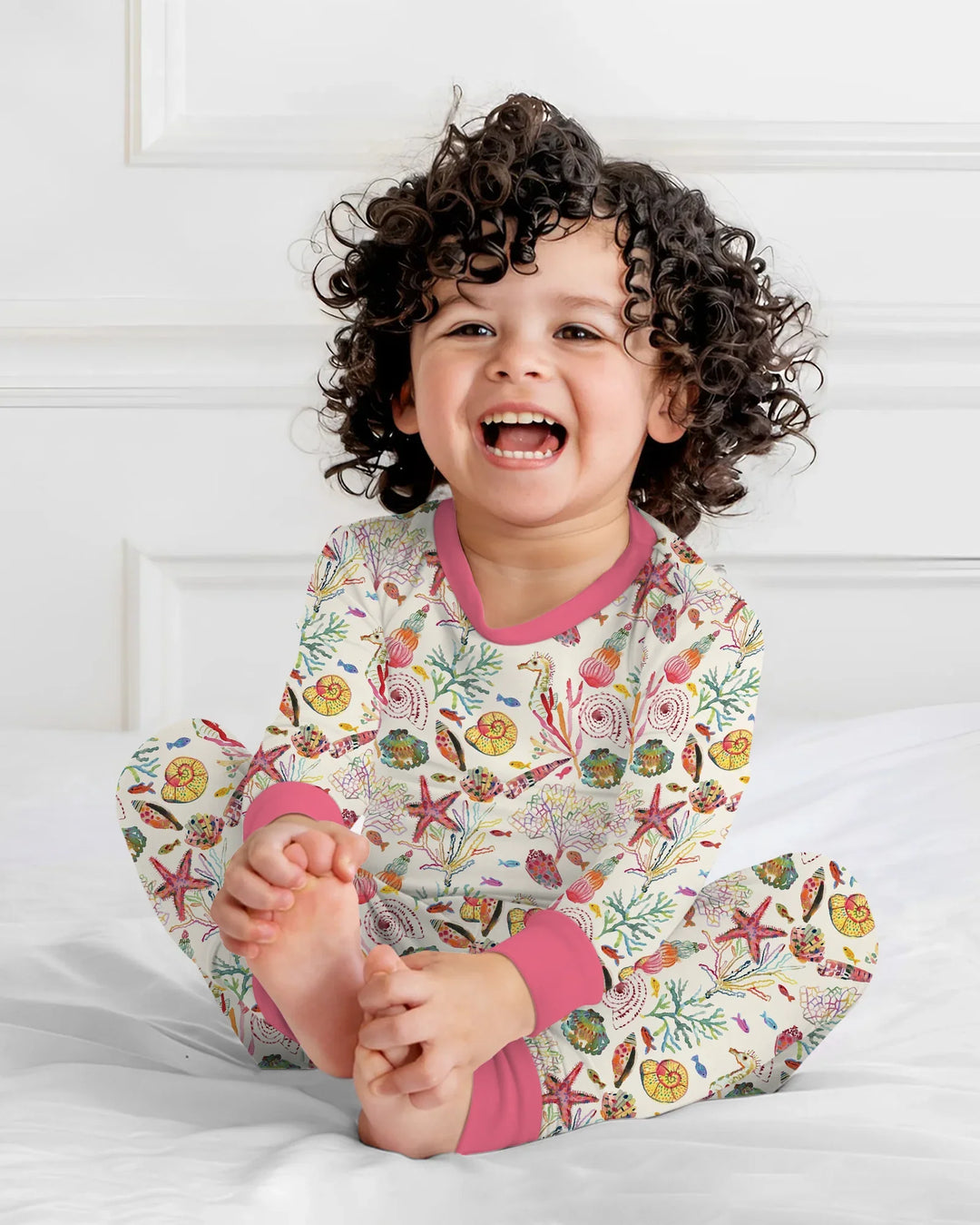 Tropical Reef Whimsy  Bamboo Two Piece Long Sleeve Pajama Set