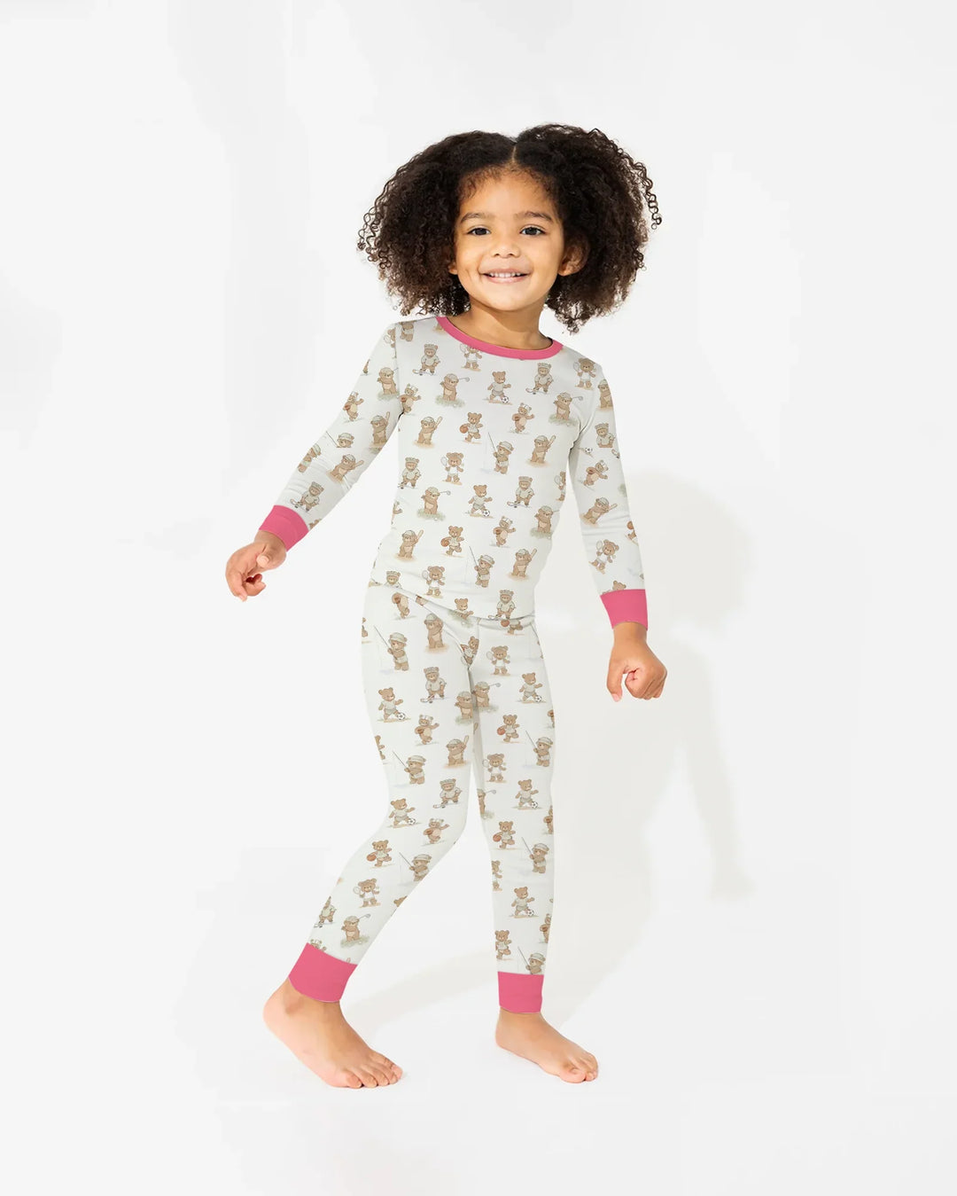 Teddy Team Spirit Bamboo Two Piece Long Sleeve Pajama Set