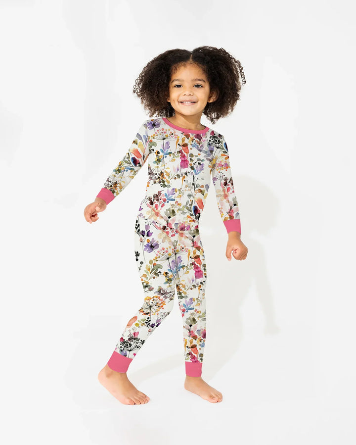 Autumn Meadow Botanicals Bamboo Two Piece Long Sleeve Pajama Set