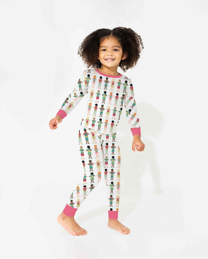Little Friends Everywhere Bamboo Two Piece Long Sleeve Pajama Set