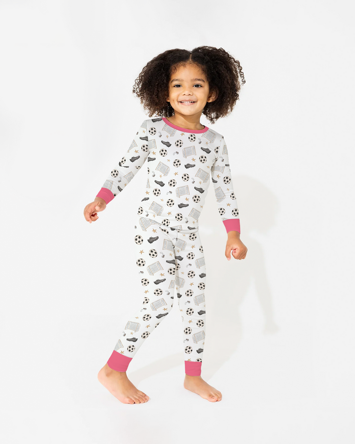 Little Soccer Star Bamboo Two Piece Long Sleeve Pajama Set