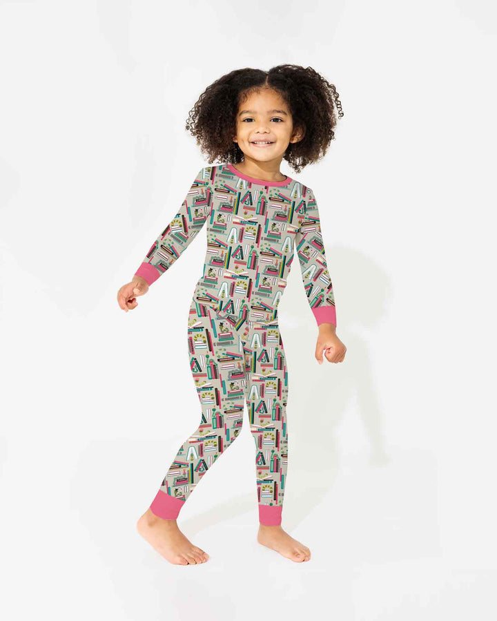 Bookworm Adventures Bamboo Two Piece Long Sleeve Pajama Set
