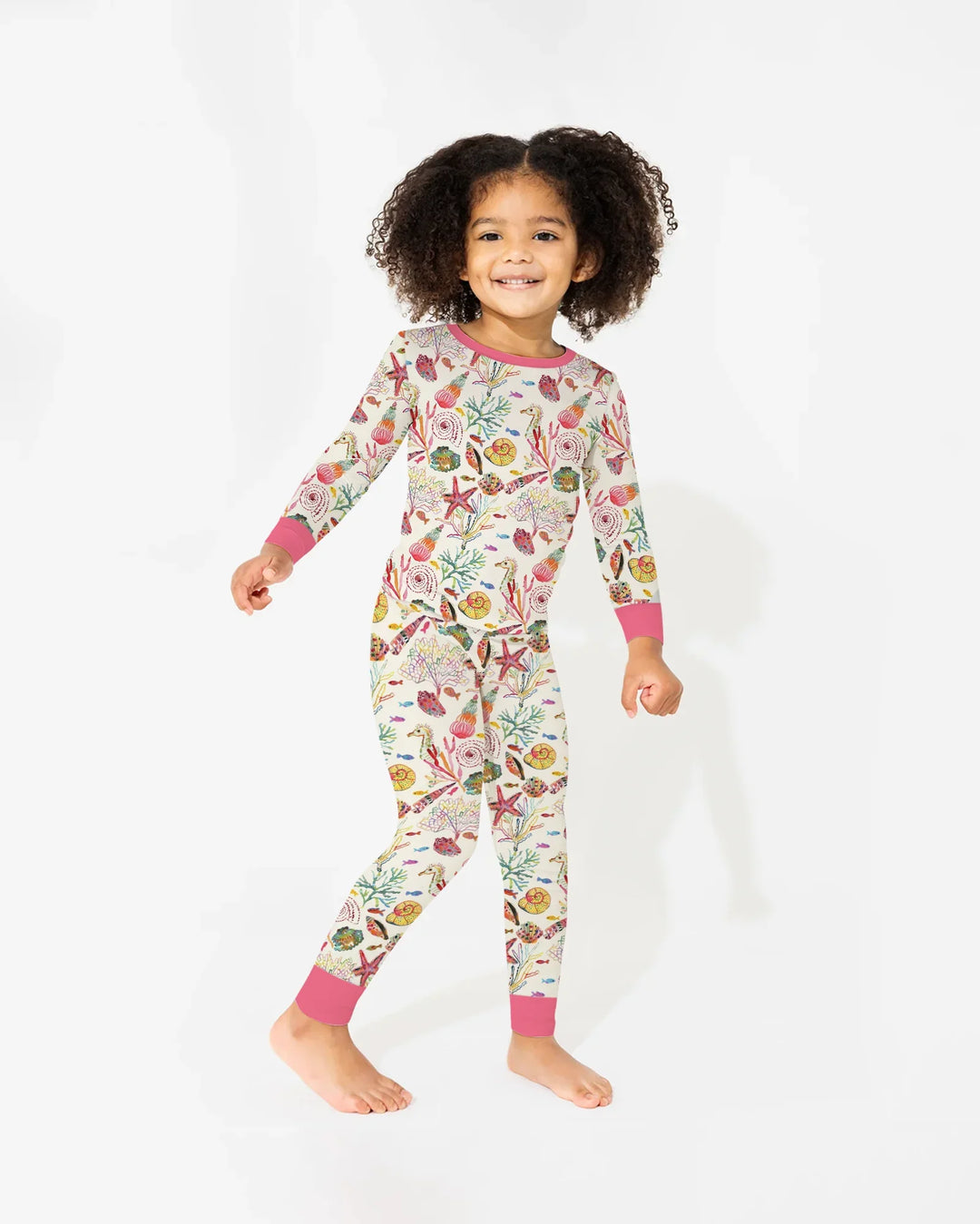 Tropical Reef Whimsy  Bamboo Two Piece Long Sleeve Pajama Set