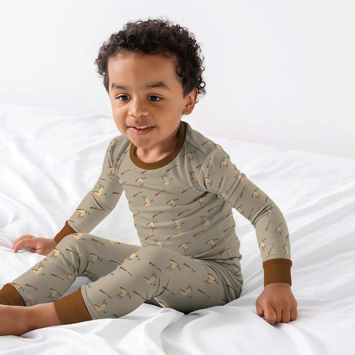 Lil Duck Hunter Bamboo Two Piece Long Sleeve Pajama Set
