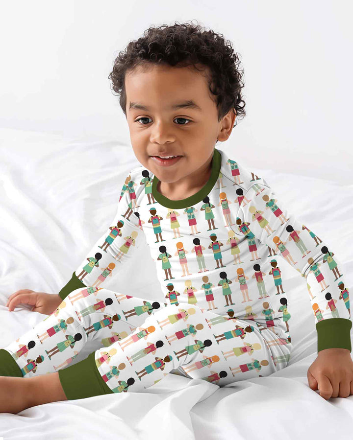 Little Friends Everywhere Bamboo Two Piece Long Sleeve Pajama Set