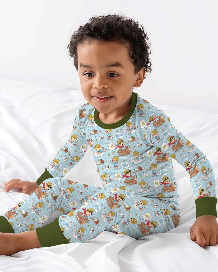 Tiny Explorer Tales Bamboo Two Piece Long Sleeve Pajama Set