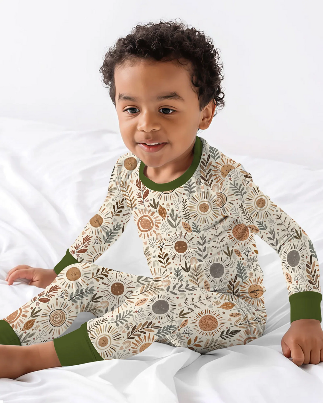 Boho Sunshine Garden Bamboo Two Piece Long Sleeve Pajama Set