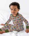 Rainbow Bookshelf Bamboo Two Piece Long Sleeve Pajama Set