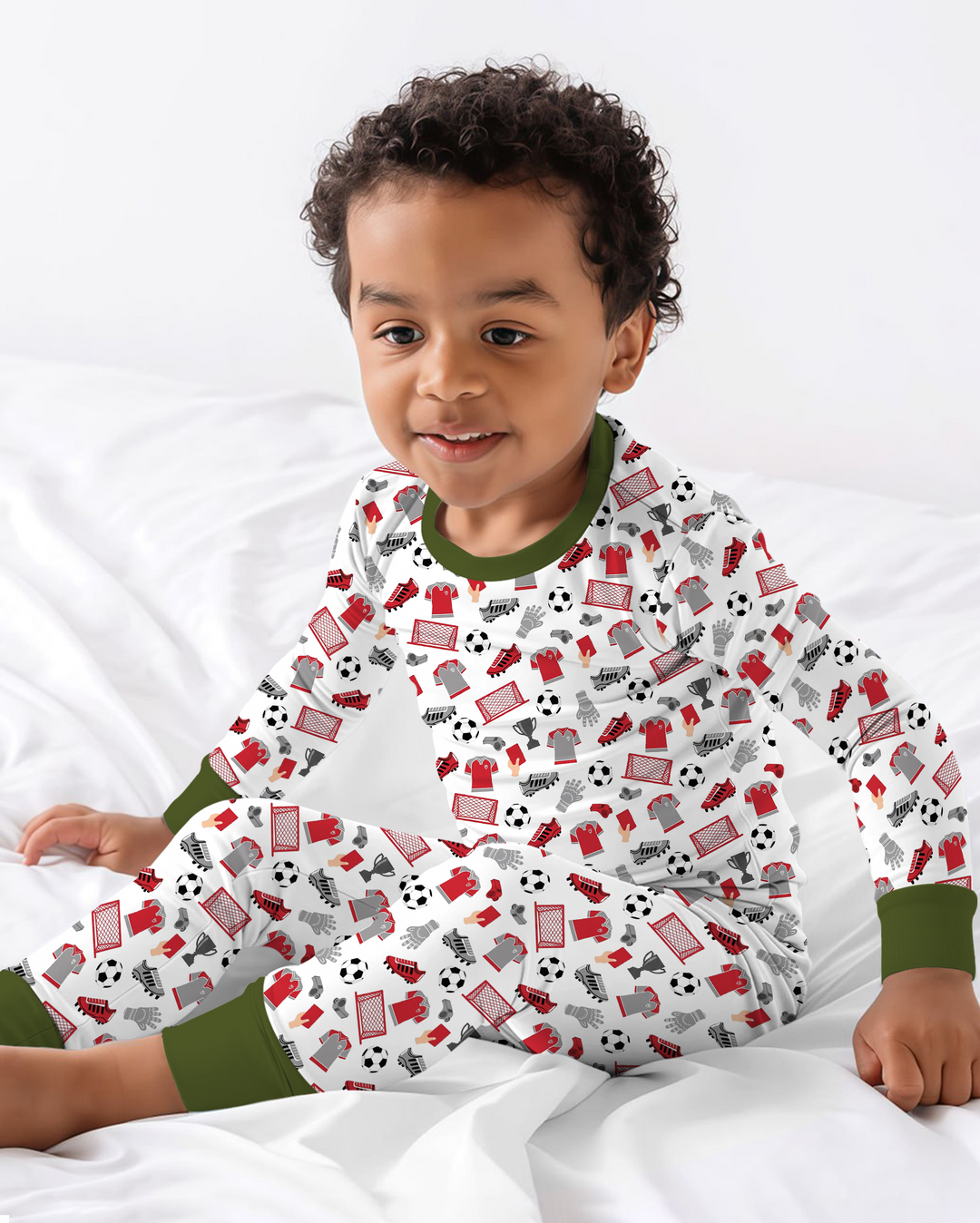 Soccer Gear Bamboo Two Piece Long Sleeve Pajama Set
