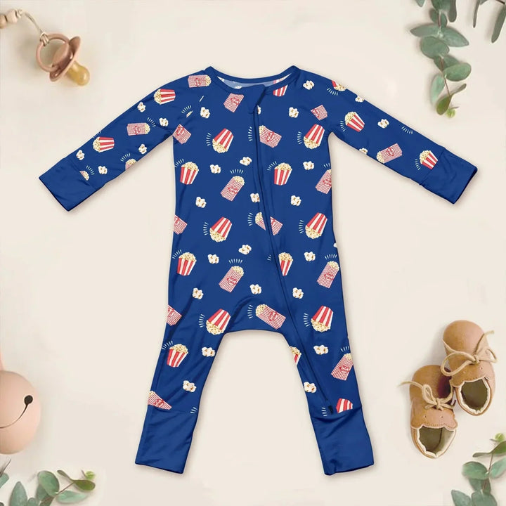 Popcorn Convertible Zippered Romper , Popcorn Convertible Zippered Romper - Newborn