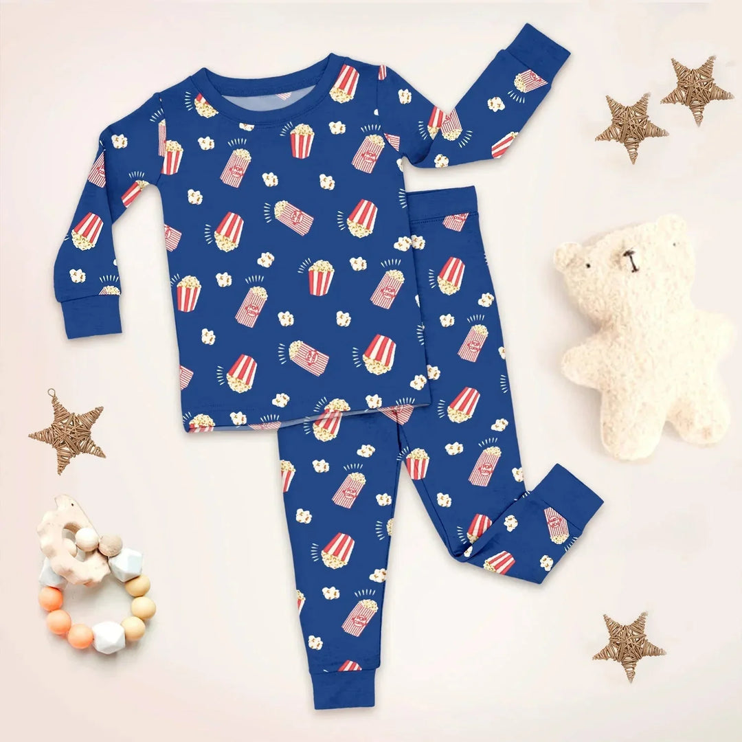 Popcorn Two Piece Long Sleeve Pajama Set , Popcorn Two Piece Long Sleeve Pajama Set - 12-18M