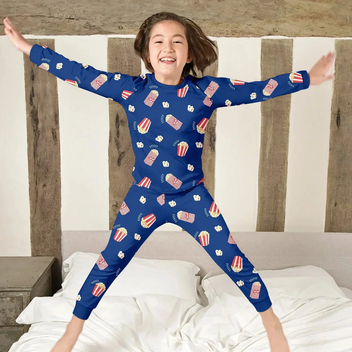 Popcorn Two Piece Long Sleeve Pajama Set , Popcorn Two Piece Long Sleeve Pajama Set - 12-18M