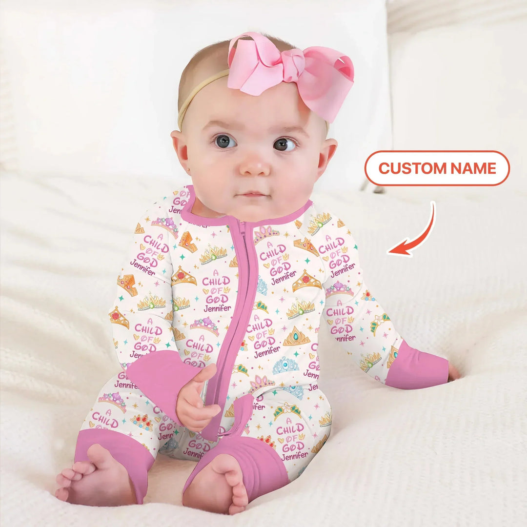 Princess A Child Of God Custom Name Convertible Zippy , Princess A Child Of God Custom Name Convertible Zippy - 0-3M