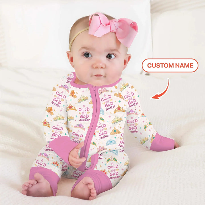 Princess A Child Of God Custom Name Convertible Zippy , Princess A Child Of God Custom Name Convertible Zippy - 0-3M