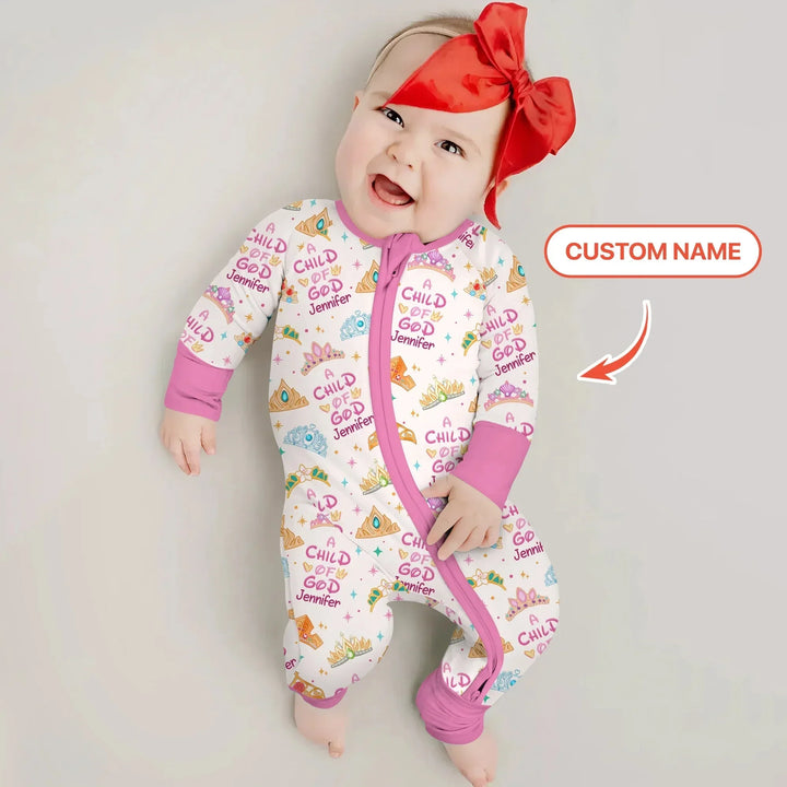 Princess A Child Of God Custom Name Convertible Zippy , Princess A Child Of God Custom Name Convertible Zippy - 0-3M