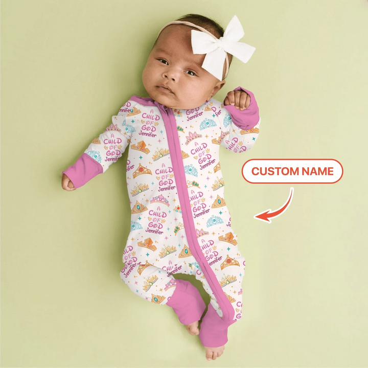 Princess A Child Of God Custom Name Convertible Zippy , Princess A Child Of God Custom Name Convertible Zippy - 0-3M