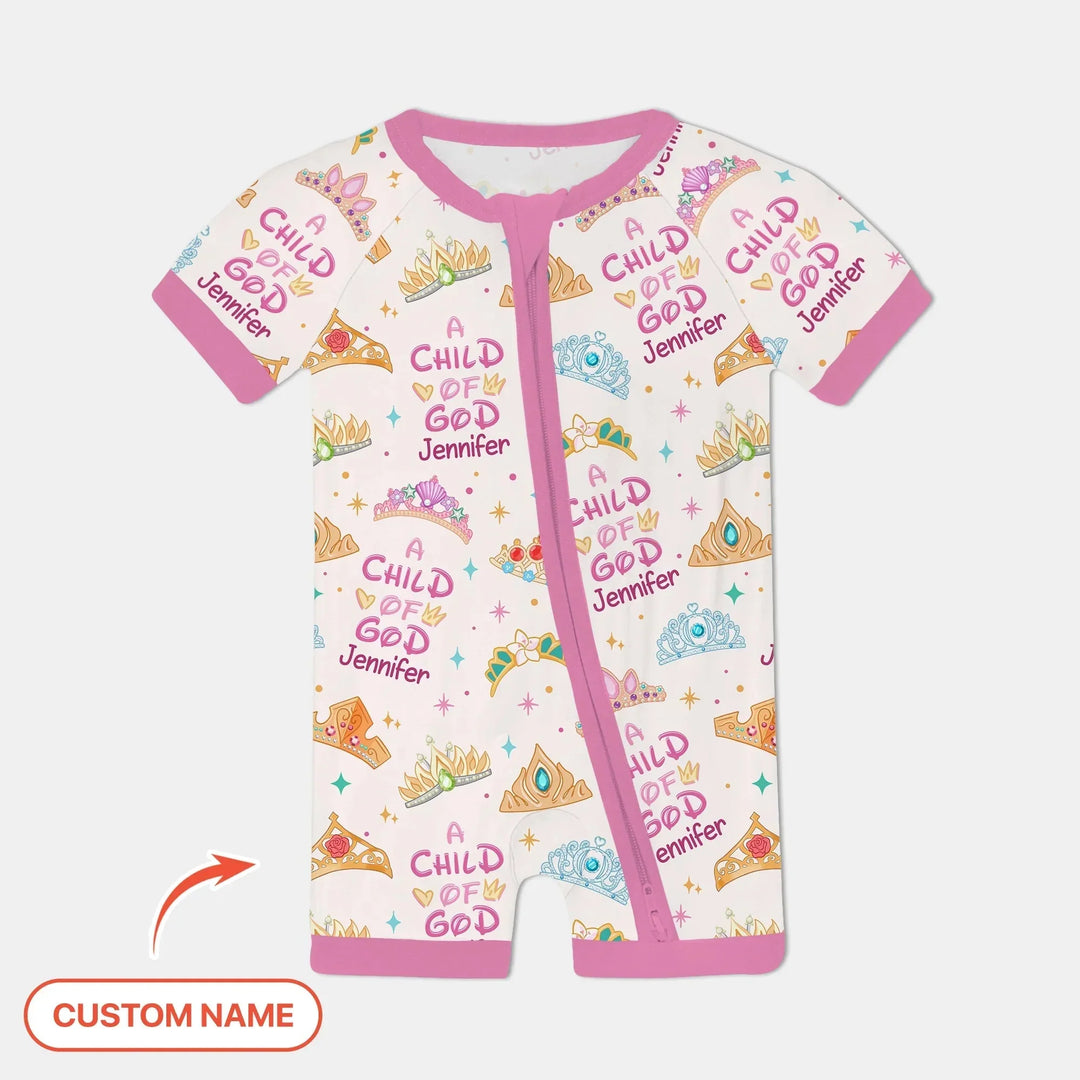 Princess A Child Of God Custom Name Shorty Zippy , Princess A Child Of God Custom Name Shorty Zippy - 0-3M
