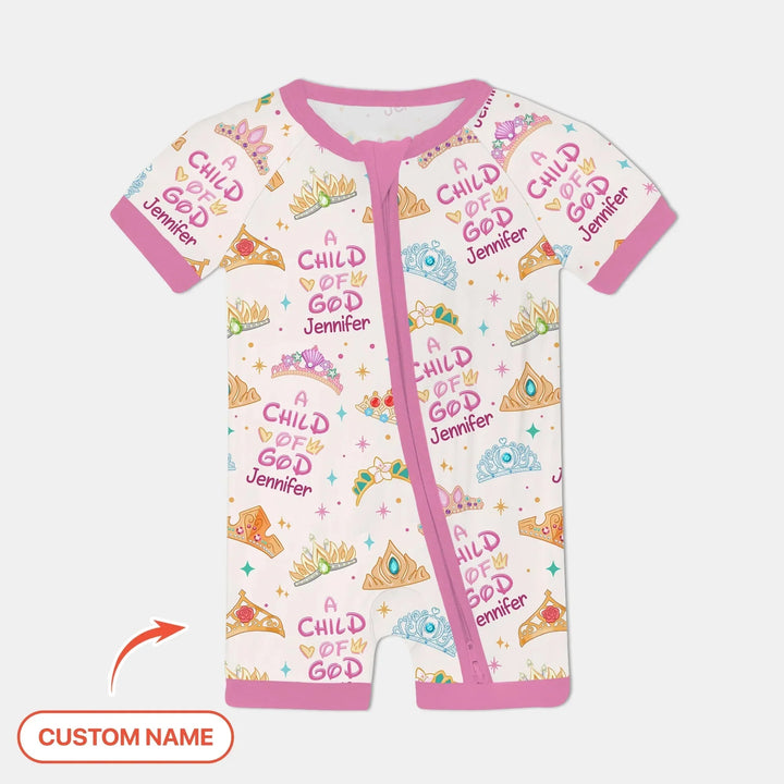 Princess A Child Of God Custom Name Shorty Zippy , Princess A Child Of God Custom Name Shorty Zippy - 0-3M