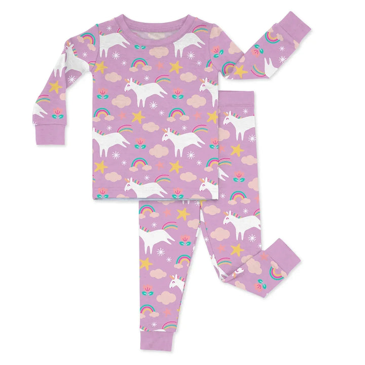 Purple Unicorns Two Piece Pajama Set , Purple Unicorns Two Piece Pajama Set - 12-18M