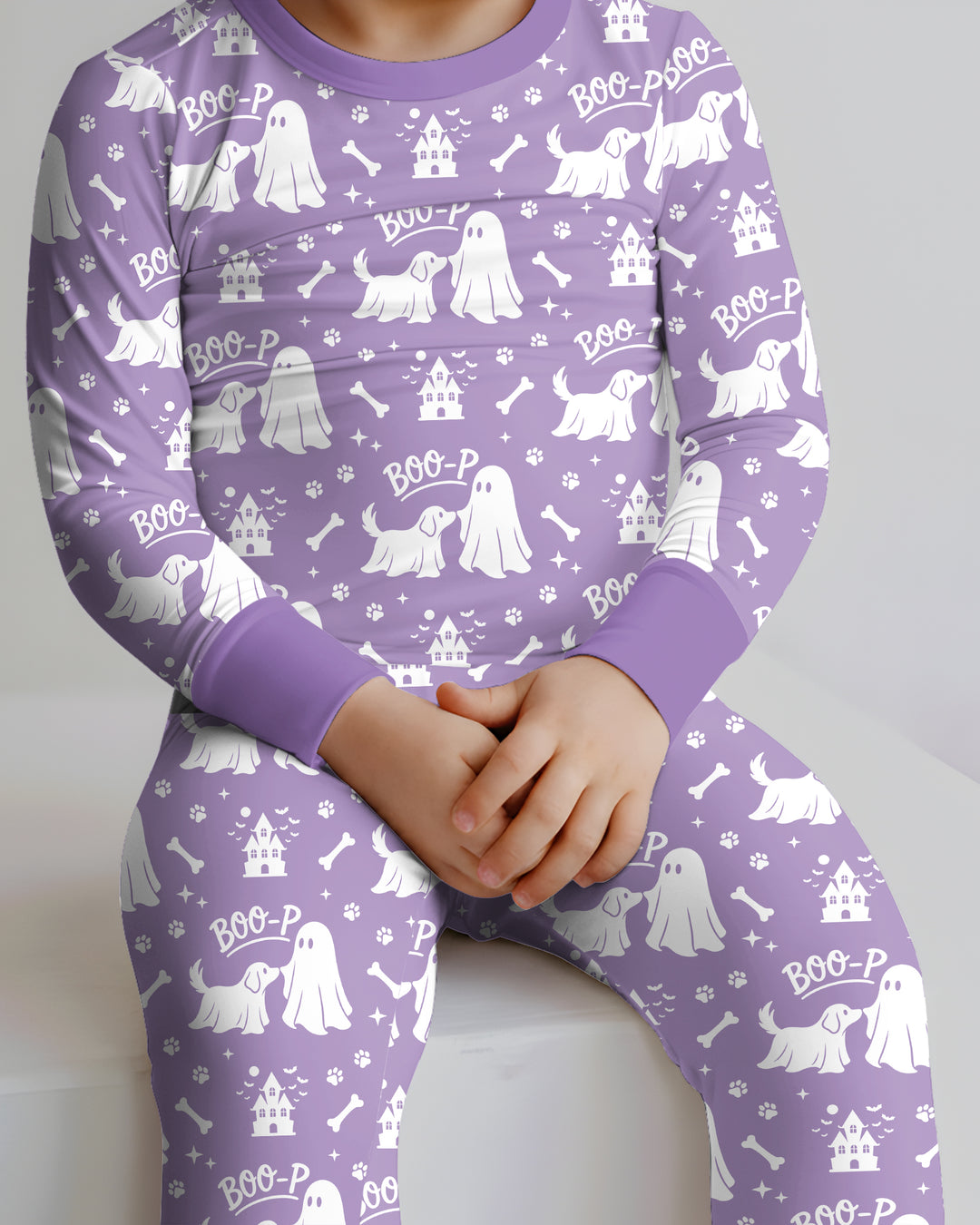 Boo-p Ghost Dog Bamboo Two Piece Long Sleeve Pajama Set