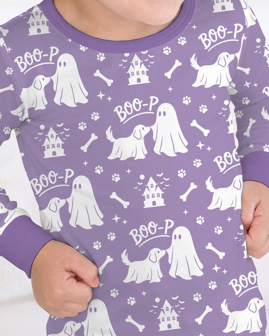 Boo-p Ghost Dog Bamboo Two Piece Long Sleeve Pajama Set