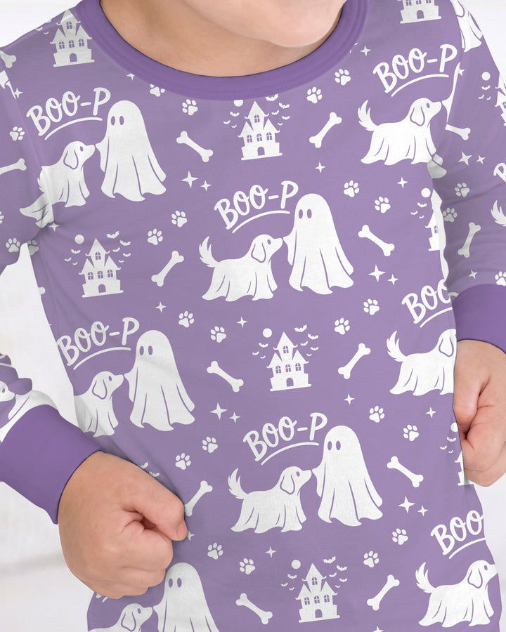 Boo-p Ghost Dog Bamboo Two Piece Long Sleeve Pajama Set