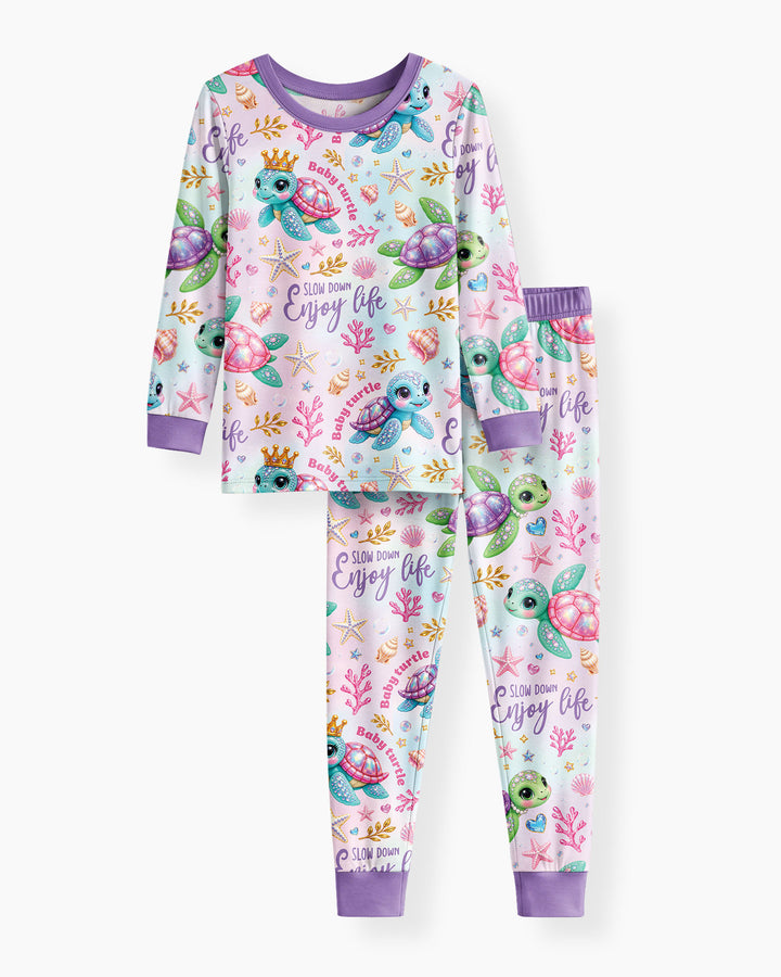 Baby Turtle Bamboo Two Piece Long Sleeve Pajama Set