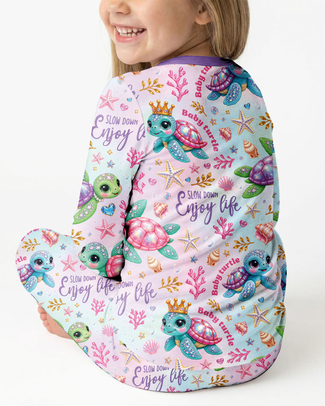 Baby Turtle Bamboo Two Piece Long Sleeve Pajama Set