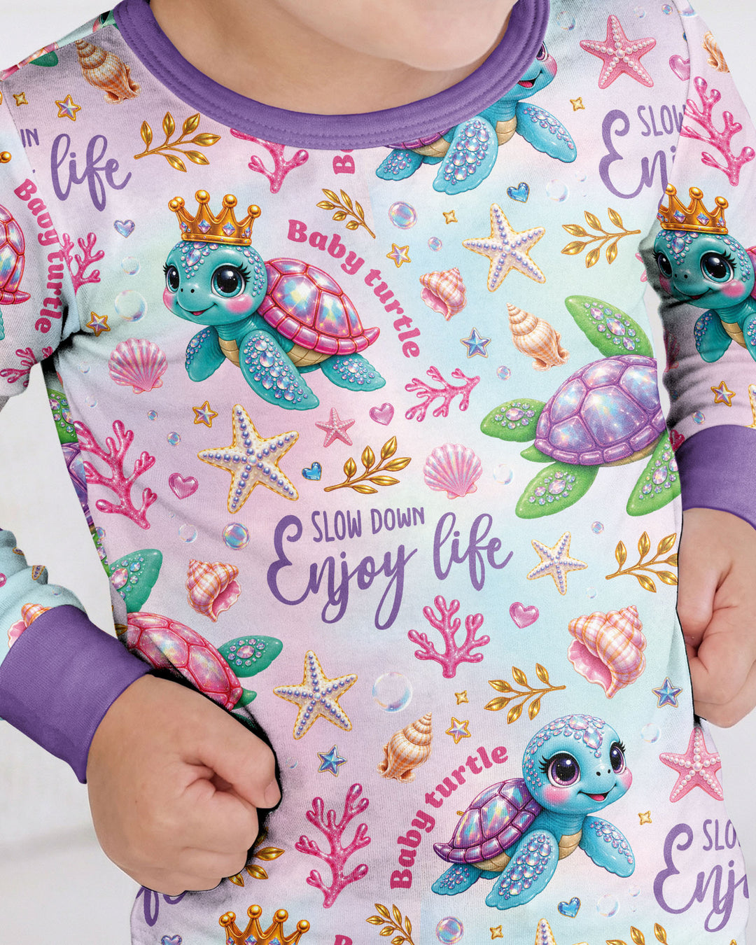 Baby Turtle Bamboo Two Piece Long Sleeve Pajama Set