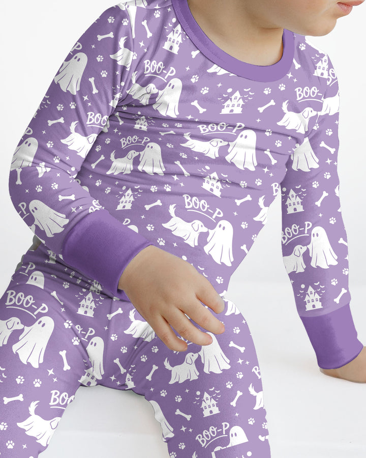 Boo-p Ghost Dog Bamboo Two Piece Long Sleeve Pajama Set