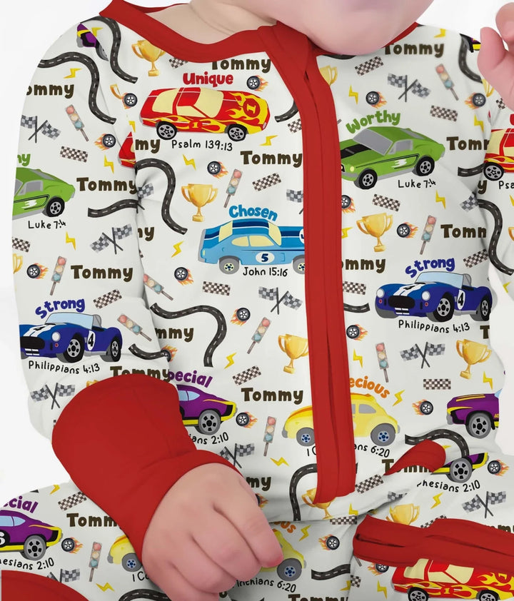 Racing Fun God Says I Am Custom Name Convertible Zippy , Racing Fun God Says I Am Custom Name Convertible Zippy - 0-3M