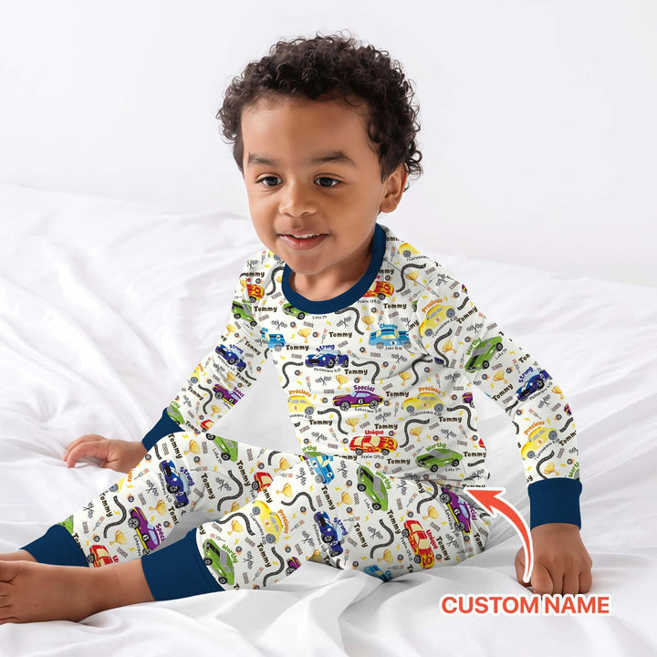 Racing Fun God Says I Am Custom Name Two Piece Long Sleeve Pajama Set , Racing Fun God Says I Am Custom Name Two Piece Long Sleeve Pajama Set - 12-18M