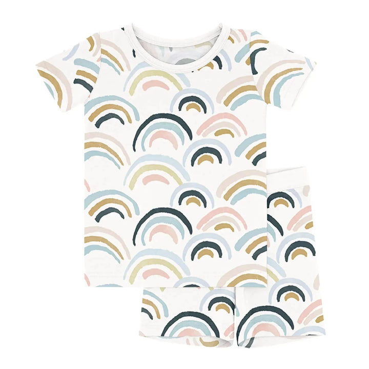 Rainbows Two Piece Short Sleeve Shorts Pajama Set , Rainbows Two Piece Short Sleeve Shorts Pajama Set - 12-18M