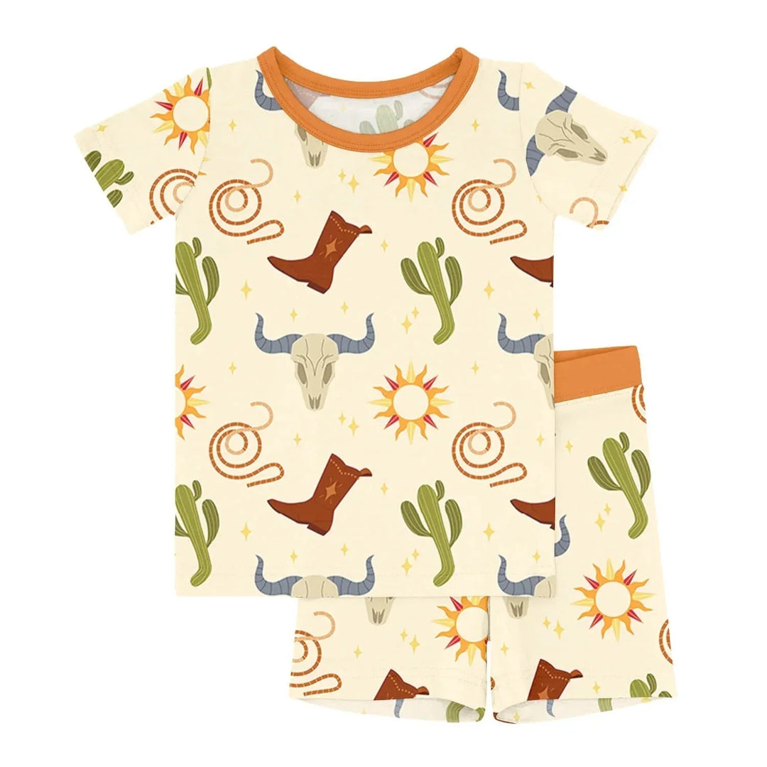 Ready To Rodeo Two Piece Short Sleeve Shorts Pajama Set , Ready To Rodeo Two Piece Short Sleeve Shorts Pajama Set - 12-18M