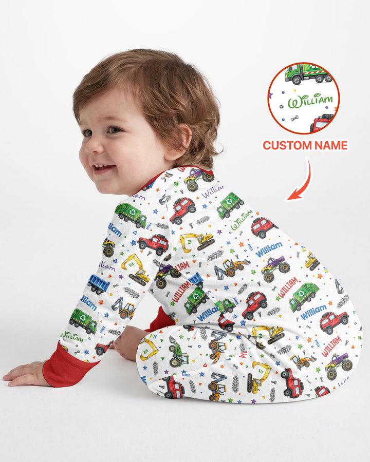 Cars And Trucks Parade Custom Name Bamboo Convertible Zippy