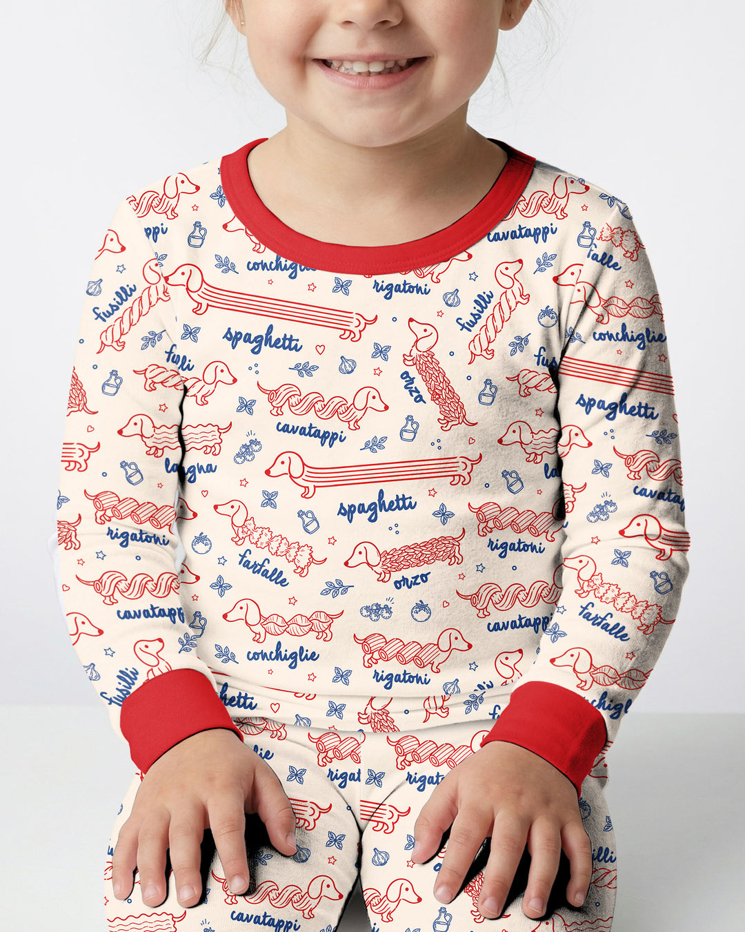Dachshund Spagetti Bamboo Two Piece Long Sleeve Pajama Set