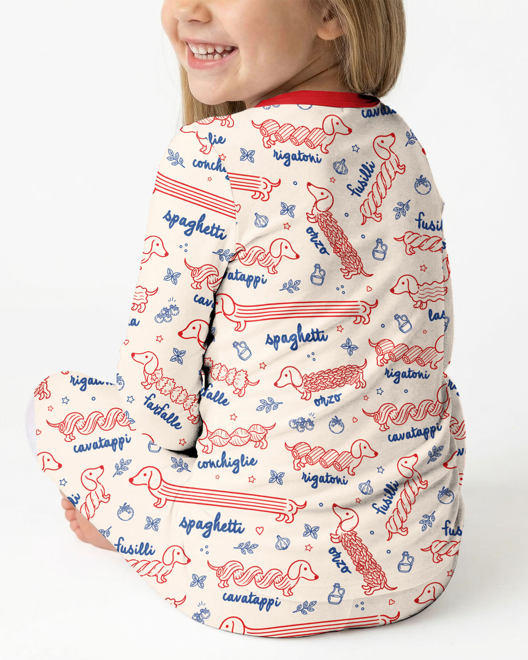 Dachshund Spagetti Bamboo Two Piece Long Sleeve Pajama Set
