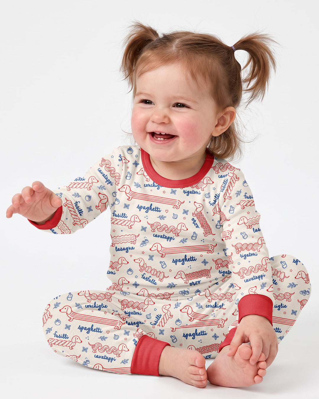 Dachshund Spagetti Bamboo Two Piece Long Sleeve Pajama Set