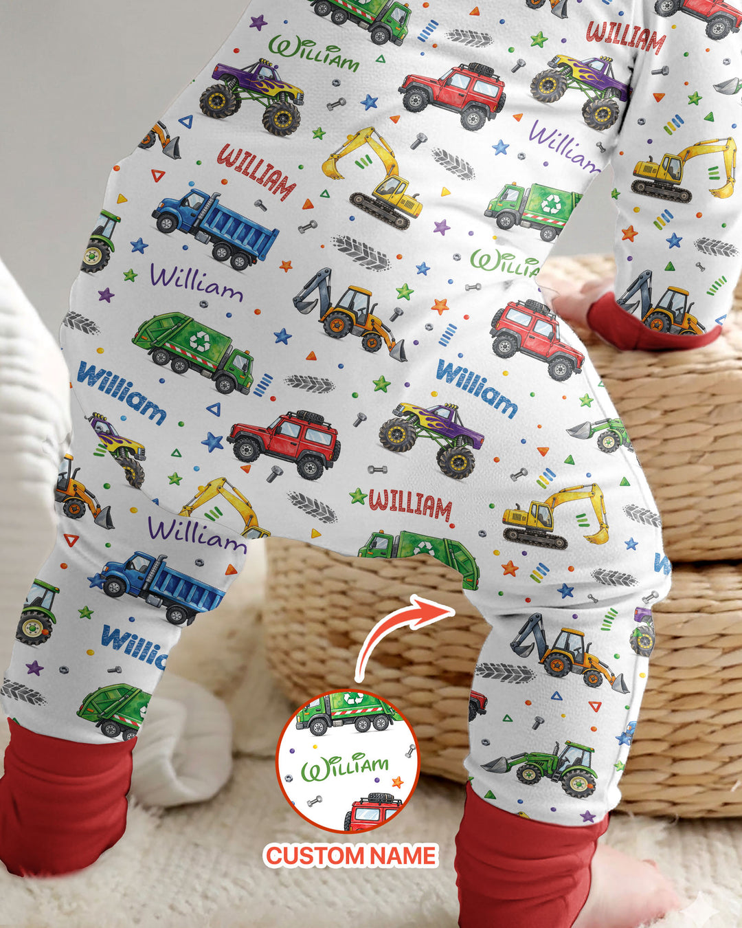 Cars And Trucks Parade Custom Name Bamboo Convertible Zippy
