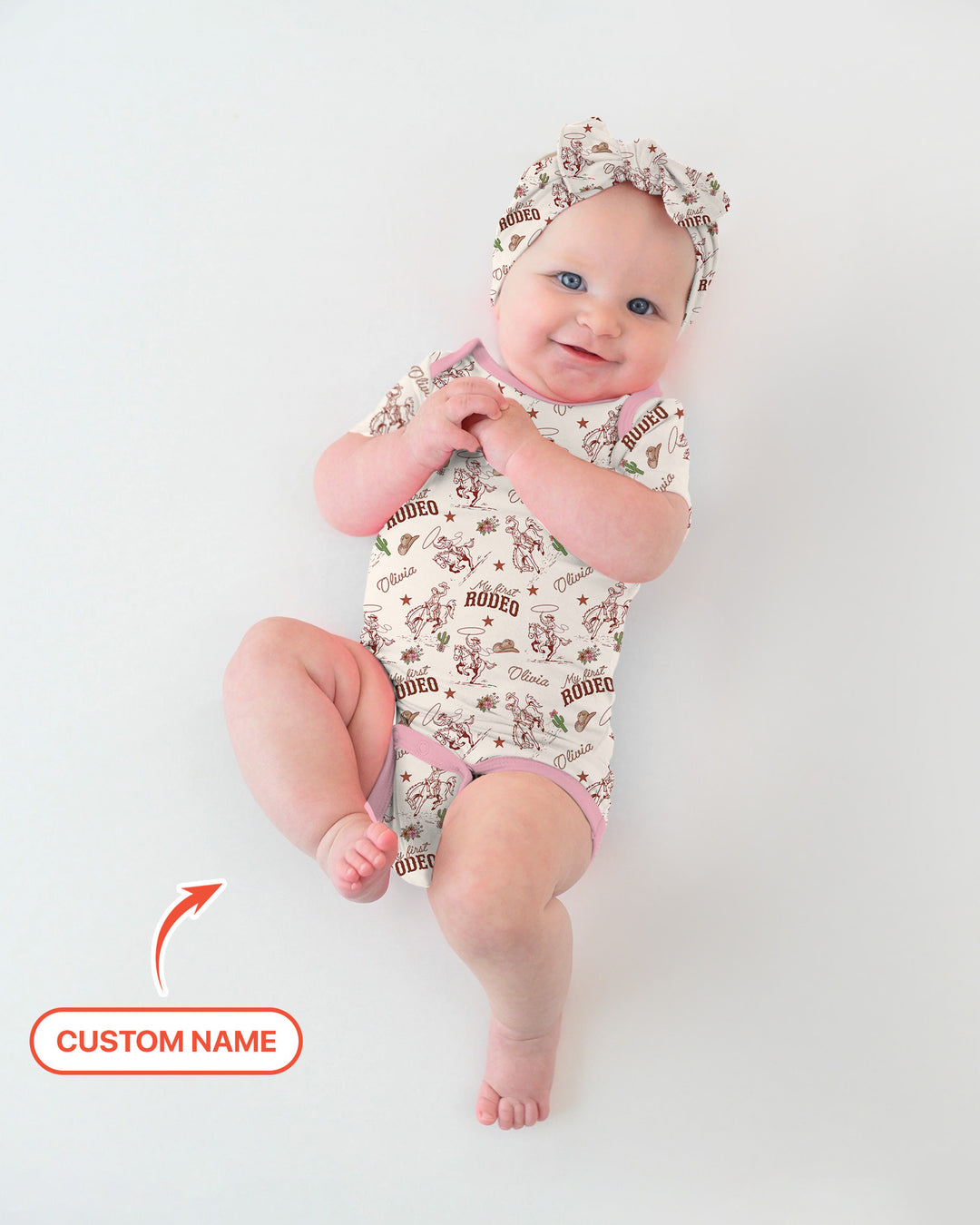 Custom Name First Rodeo Family Matching Bamboo Bodysuit
