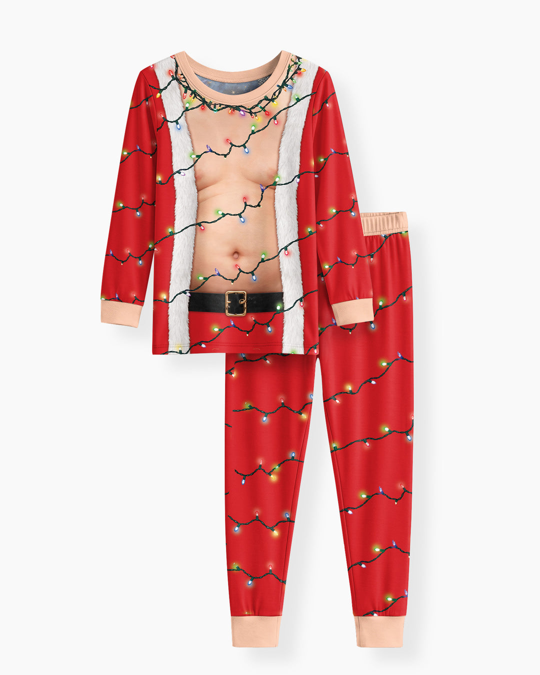Santa Abs On Full Display Today Bamboo Two Piece Long Sleeve Pajama Set